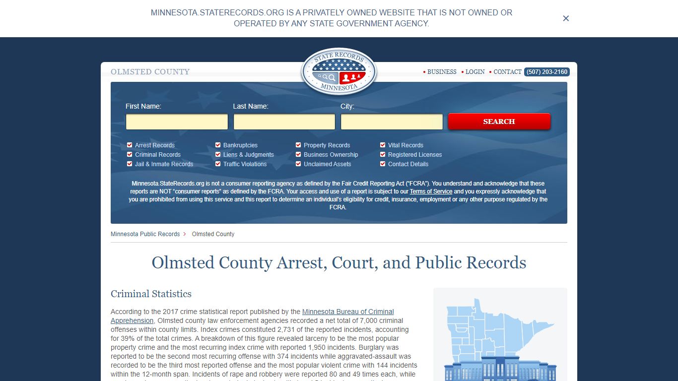 Olmsted County Arrest, Court, and Public Records
