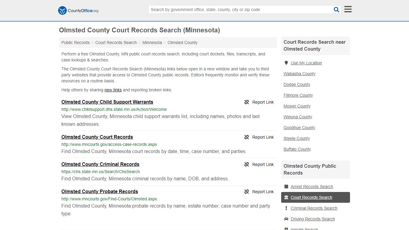 Court Records Search - Olmsted County, MN (Adoptions ...